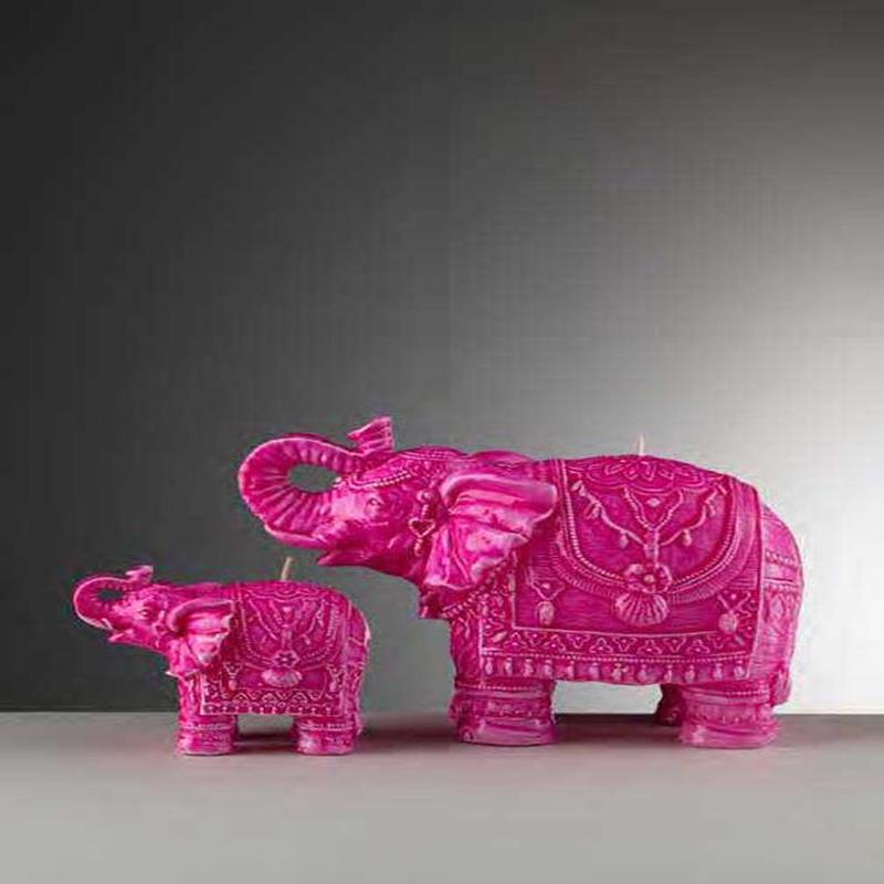 Elephant Candle Fuschia Lg