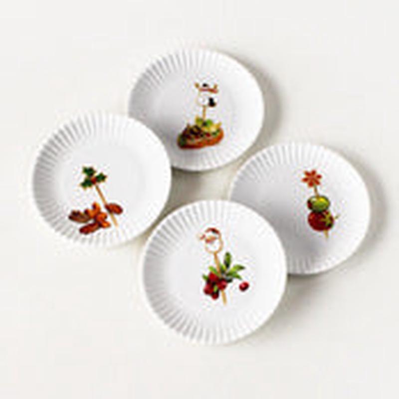Hors D'oeuvres Plate s/4 Melamine