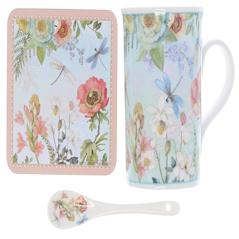 Mug Coaster Spoon Set Dragonfly