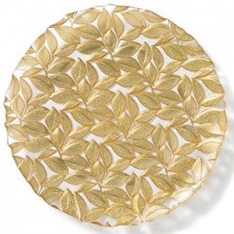 Nature Glass Leaf Service Plate Set of 5