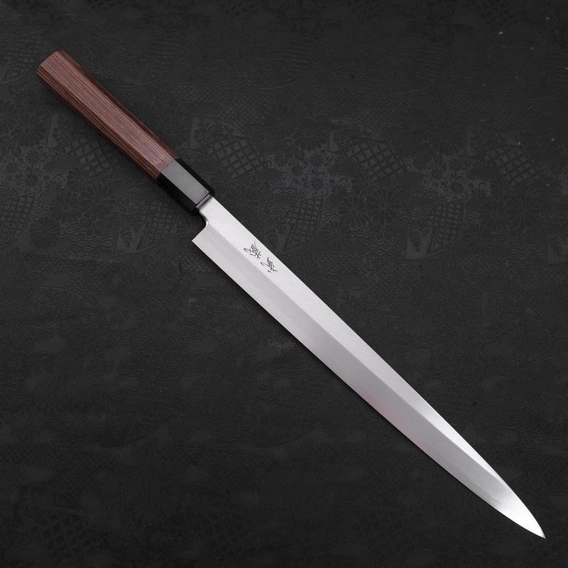 Yanagiba Blue Steel #2 Kasumi Buffalo Wenge Handle 300mm
