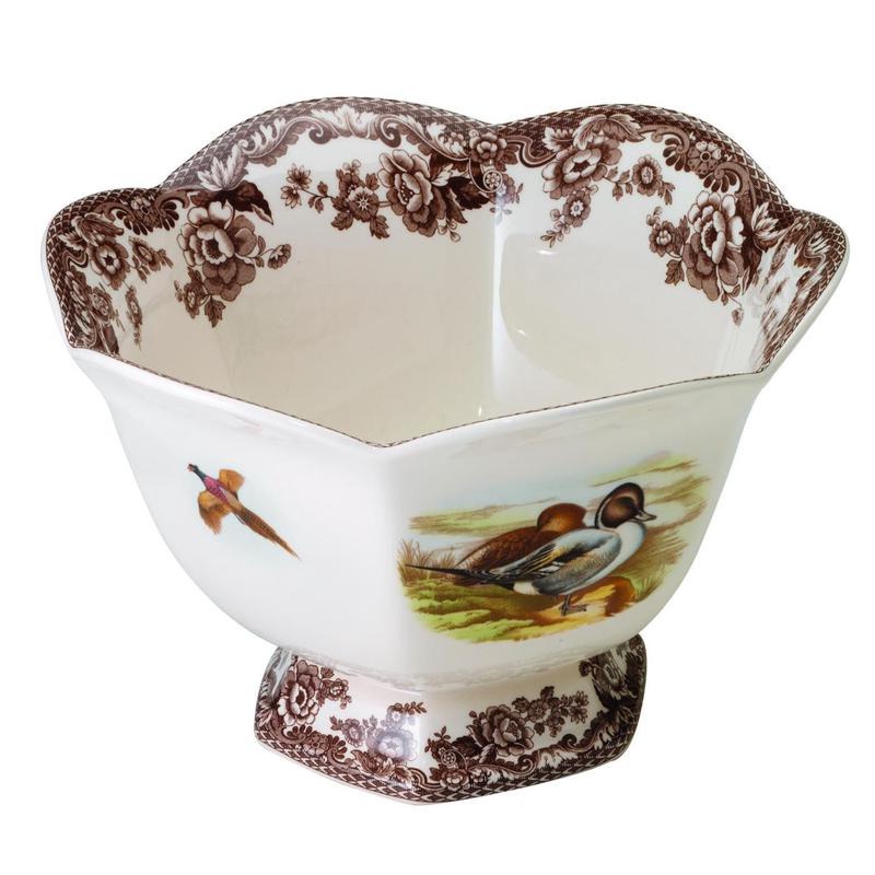 Woodland Hexagonal Footed Bowl