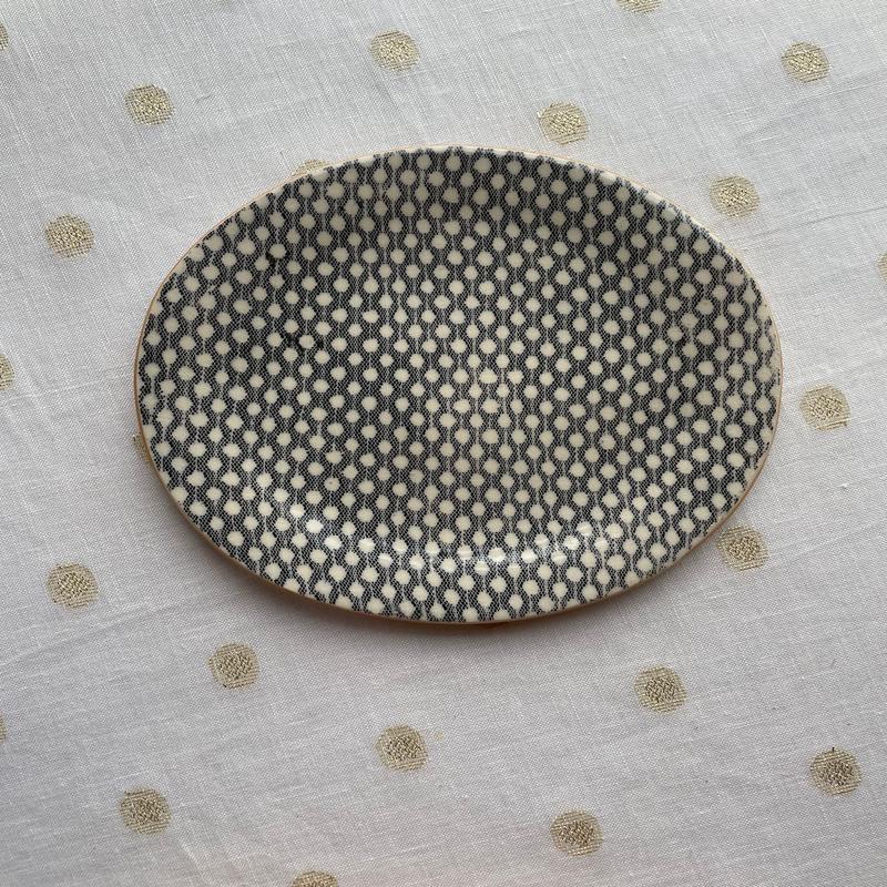 Mini Dot Black Dessert Plate
