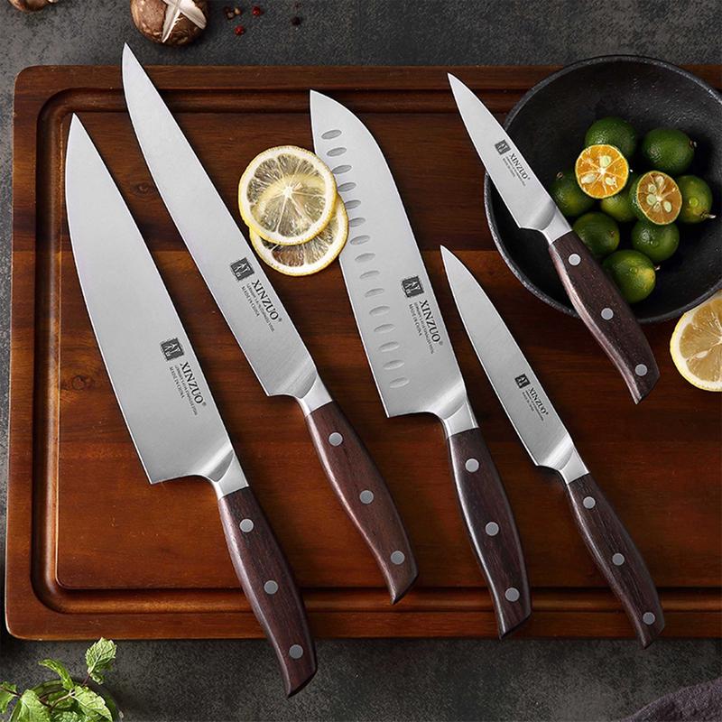 Xinzuo B35 5 Pcs German Steel Kitchen Knife Set with Carbon Steel