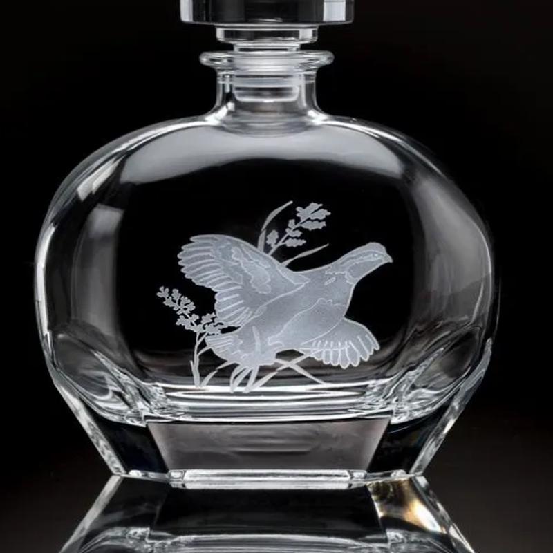 Upland Game Birds Round Decanter Quail