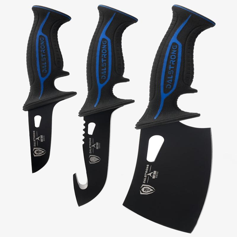3-Piece Knife Set | Boning Knife, Hook Knife, Mini Cleaver | Night Shark Series | NSF Certified | Dalstrong