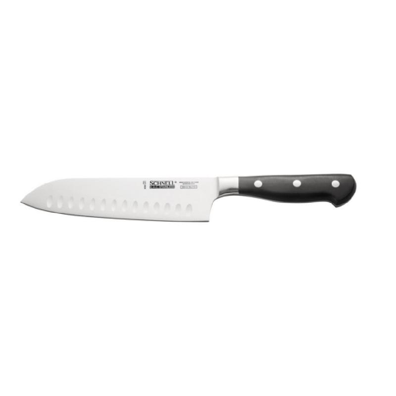 CAC China KFST-G71 Schnell Santoku Knife 7-1/4" Granton Edge
