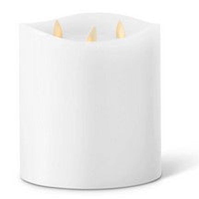 5.75in  White Luminara 3 Flame Indoor Candle
