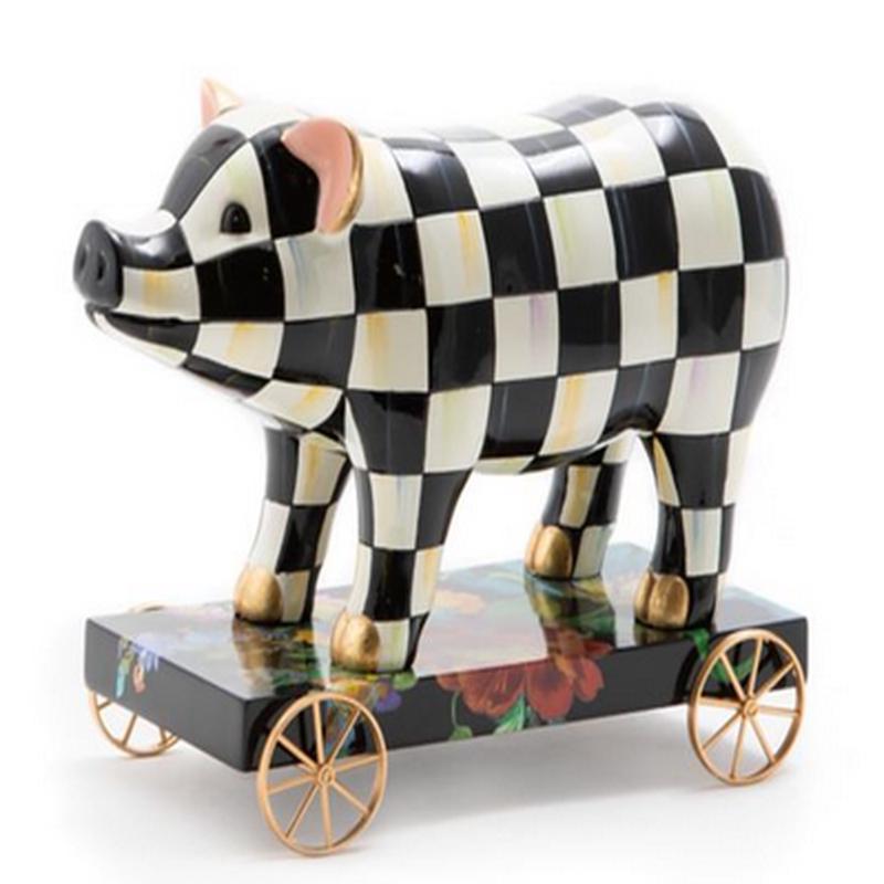 Courtly Check Pig On Parade Decor