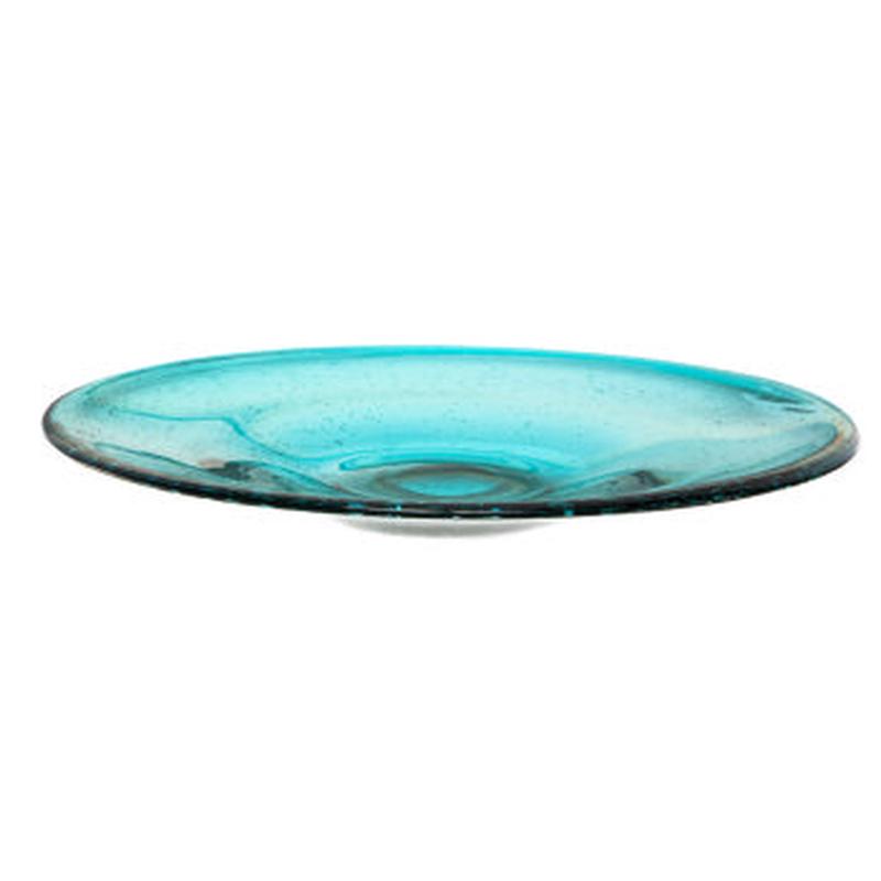 Teal Glass Serving Platter