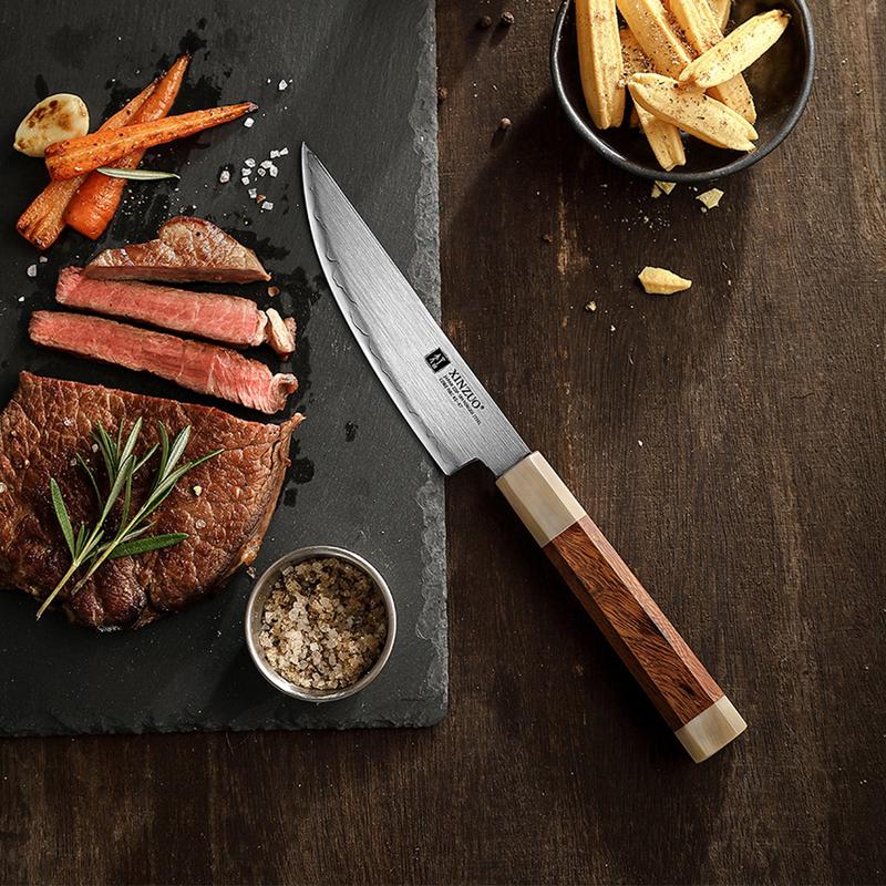 Xinzuo Authentic Japanese ZDP-189 Steel 5.5" Steak Knife-Desert Ironwood Handle