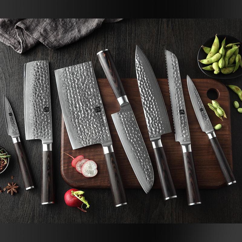 Xinzuo B1H 7 Pcs 67 Layer Damascus Steel Chef Knife Set
