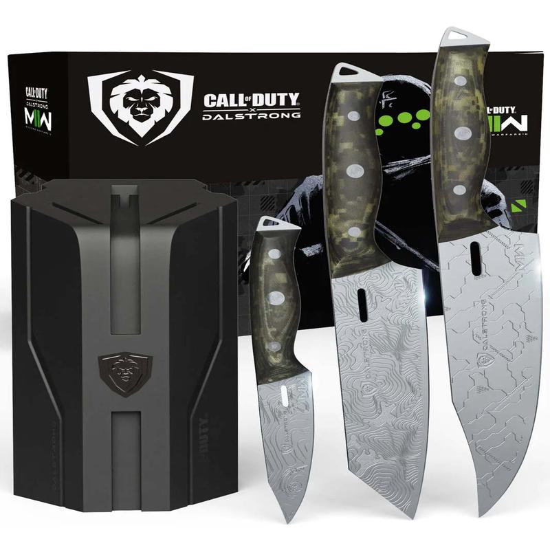 3-Piece Knife Set with Block | Call of Duty  Edition | Rubberwood Knife Block | EXCLUSIVE COLLECTOR SET | Dalstrong