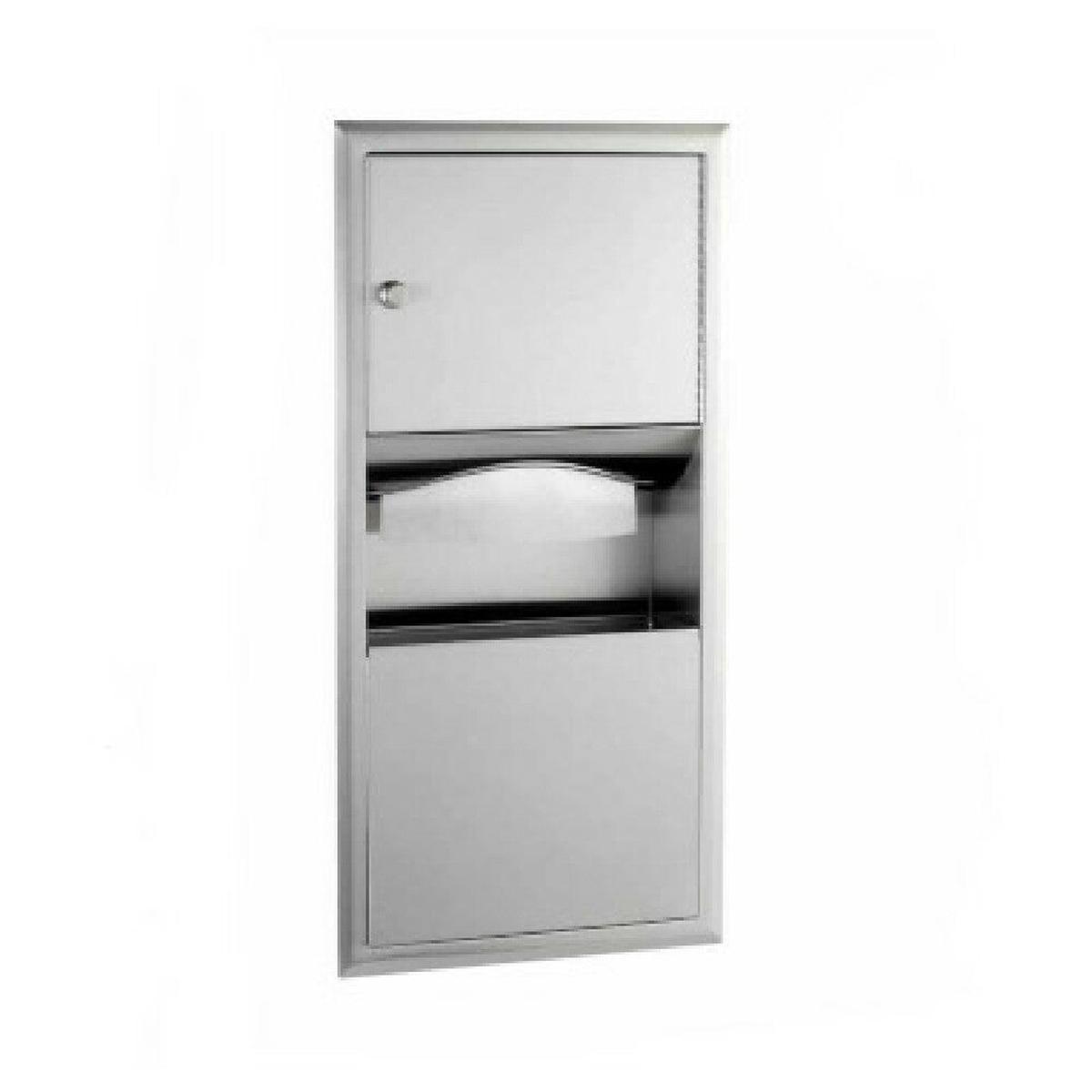 Bobrick 38118 Recessed Paper Towel Disp Enser Waste Receptacle