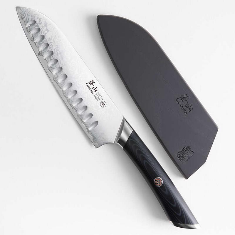 Cangshan Kuro 7in Santoku Knife with Sheath