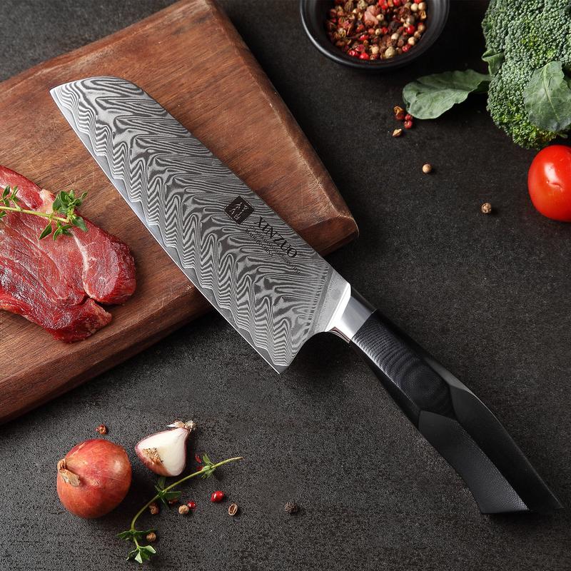Xinzuo B32 Feng Japanese Style Santoku Knife 67 Layers Damascus Wickedly Sharp
