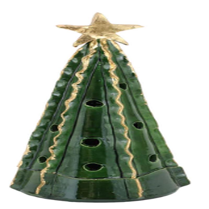 Foresta Green Large Tree with Ribbon & Gold Star